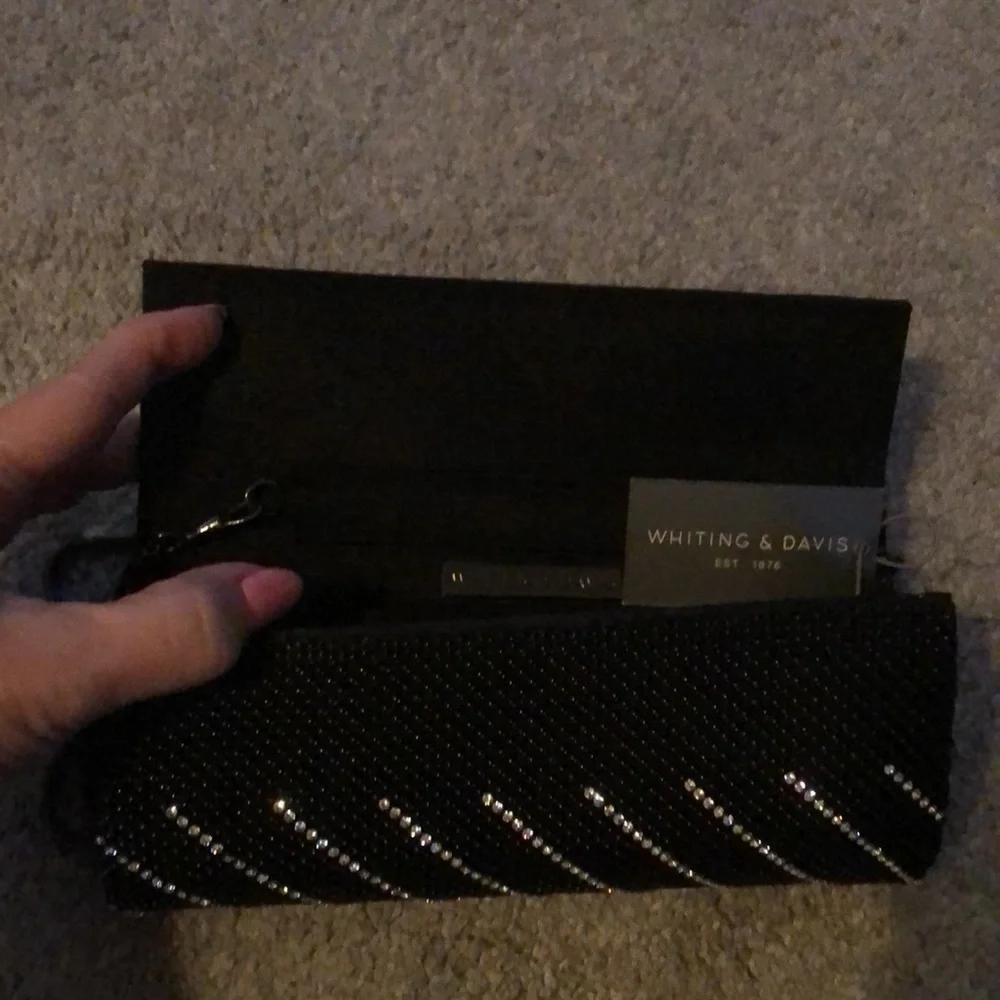 Whiting & Davis stunning black w crystal evening purse - Picture 5 of 9